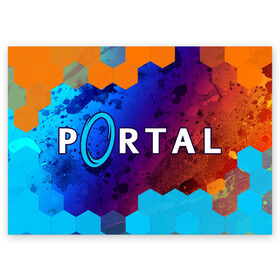 Поздравительная открытка с принтом PORTAL / ПОРТАЛ , 100% бумага | плотность бумаги 280 г/м2, матовая, на обратной стороне линовка и место для марки
 | game | games | half | half life | halflife | life | logo | portal | portal 2 | portal2 | valve | игра | игры | лайф | лого | логотип | логотипы | портал | портал 2 | портал2 | символ | символы | халф | халф лайф | халфлайф