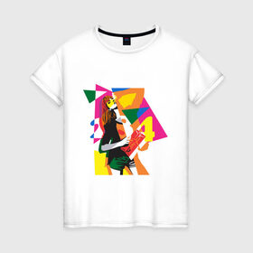Женская футболка хлопок с принтом Pop art 100-11 , 100% хлопок | прямой крой, круглый вырез горловины, длина до линии бедер, слегка спущенное плечо | pin up | искусство | поп культура | популярное | ретро