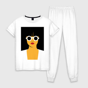 Женская пижама хлопок с принтом Pop art 100-10 , 100% хлопок | брюки и футболка прямого кроя, без карманов, на брюках мягкая резинка на поясе и по низу штанин | pin up | искусство | поп культура | популярное | ретро