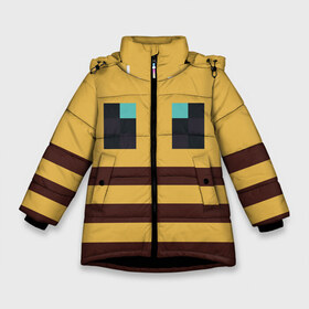 Зимняя куртка для девочек 3D с принтом Minecraft Bee , ткань верха — 100% полиэстер; подклад — 100% полиэстер, утеплитель — 100% полиэстер. | длина ниже бедра, удлиненная спинка, воротник стойка и отстегивающийся капюшон. Есть боковые карманы с листочкой на кнопках, утяжки по низу изделия и внутренний карман на молнии. 

Предусмотрены светоотражающий принт на спинке, радужный светоотражающий элемент на пуллере молнии и на резинке для утяжки. | bee | minecraft | майнкрафт | пчела | пчёлка | пчелобав