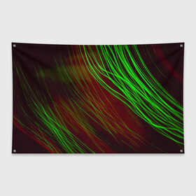 Флаг-баннер с принтом Qleen , 100% полиэстер | размер 67 х 109 см, плотность ткани — 95 г/м2; по краям флага есть четыре люверса для крепления | abstraction | blur | green | light | lines | абстракция | зелёный | линии | размытость | свет