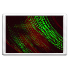 Магнит 45*70 с принтом Qleen , Пластик | Размер: 78*52 мм; Размер печати: 70*45 | abstraction | blur | green | light | lines | абстракция | зелёный | линии | размытость | свет