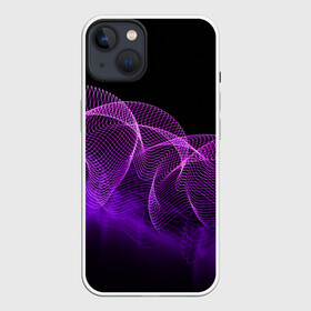 Чехол для iPhone 13 с принтом Kondeer ,  |  | abstraction | dark | lines | purple | spots | абстракция | линии | пятна | темный | фиолетовый