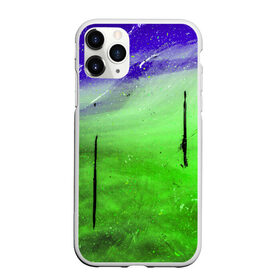 Чехол для iPhone 11 Pro Max матовый с принтом GreenFer , Силикон |  | abstraction | art | blue | green | paint | stains | абстракция | арт | зелёный | краска | разводы | синий