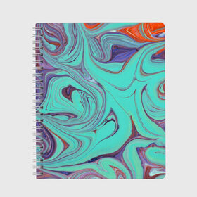 Тетрадь с принтом Olimpius , 100% бумага | 48 листов, плотность листов — 60 г/м2, плотность картонной обложки — 250 г/м2. Листы скреплены сбоку удобной пружинной спиралью. Уголки страниц и обложки скругленные. Цвет линий — светло-серый
 | Тематика изображения на принте: abstraction | colorful | mixing | paint | stains | абстракция | краска | разводы | разноцветный | смешивание