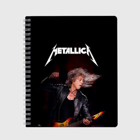 Тетрадь с принтом Metallica Kirk Hammett , 100% бумага | 48 листов, плотность листов — 60 г/м2, плотность картонной обложки — 250 г/м2. Листы скреплены сбоку удобной пружинной спиралью. Уголки страниц и обложки скругленные. Цвет линий — светло-серый
 | guitar | guitarist | heavy | kirk hammett | metall | metallica | rock | trash | кирк хэммит | металл | металлика | рок | хэви