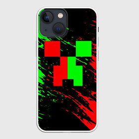 Чехол для iPhone 13 mini с принтом MINECRAFT ,  |  | creeper | game | minecraft | блоки | игра | квадраты | компьютерная | крипер | криппер | майнкрафт | огонь