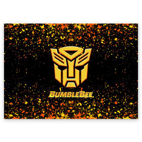 Поздравительная открытка с принтом Bumblebee. , 100% бумага | плотность бумаги 280 г/м2, матовая, на обратной стороне линовка и место для марки
 | Тематика изображения на принте: bumblebee | автобот разведчик | автоботы | бамблби | боевик | кино | кино трансформеры | персонаж вселенной трансформеров | приключения | трансформеры | фантастика | фильмы