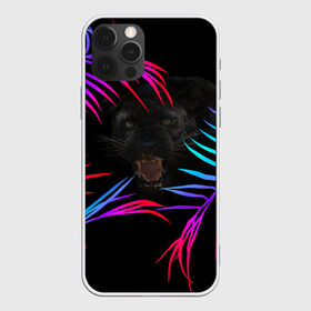 Чехол для iPhone 12 Pro Max с принтом Пантера , Силикон |  | black | cat | gradient | jungle | leaves | panther | градиент | джунгли | женское | кошка | листья | мужское | пантера | чёрный