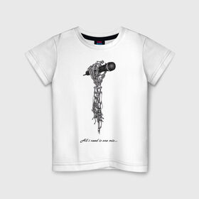 Детская футболка хлопок с принтом Микрофон , 100% хлопок | круглый вырез горловины, полуприлегающий силуэт, длина до линии бедер | андер | батл | микро | музыка | подземка | рэп | хип хоп