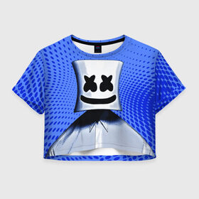 Женская футболка Crop-top 3D с принтом MARSHMELLO , 100% полиэстер | круглая горловина, длина футболки до линии талии, рукава с отворотами | fortnite | marshmallo | marshmallow | marshmello | marshmellow | маршмелло | маршмеллоу | розы | фортнайт