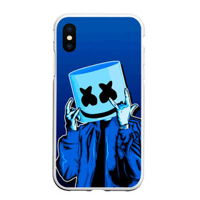 Чехол для iPhone XS Max матовый с принтом MARSHMELLO , Силикон | Область печати: задняя сторона чехла, без боковых панелей | fortnite | marshmallo | marshmallow | marshmello | marshmellow | маршмелло | маршмеллоу | фортнайт | фортнайт розы