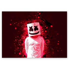 Поздравительная открытка с принтом MARSHMELLO , 100% бумага | плотность бумаги 280 г/м2, матовая, на обратной стороне линовка и место для марки
 | fortnite | marshmallo | marshmallow | marshmello | marshmellow | маршмелло | маршмеллоу | розы | фортнайт