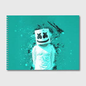 Альбом для рисования с принтом MARSHMELLO , 100% бумага
 | матовая бумага, плотность 200 мг. | fortnite | marshmallo | marshmallow | marshmello | marshmellow | маршмелло | маршмеллоу | розы | фортнайт