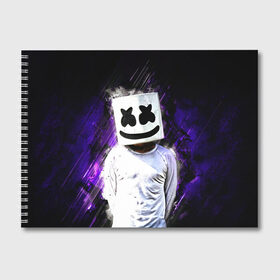 Альбом для рисования с принтом MARSHMELLO , 100% бумага
 | матовая бумага, плотность 200 мг. | fortnite | marshmallo | marshmallow | marshmello | marshmellow | маршмелло | маршмеллоу | розы | фортнайт