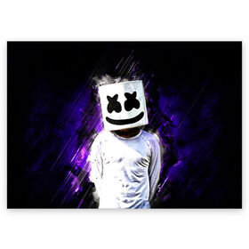 Поздравительная открытка с принтом MARSHMELLO , 100% бумага | плотность бумаги 280 г/м2, матовая, на обратной стороне линовка и место для марки
 | fortnite | marshmallo | marshmallow | marshmello | marshmellow | маршмелло | маршмеллоу | розы | фортнайт