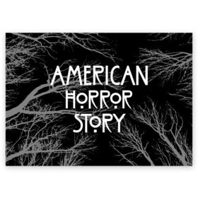 Поздравительная открытка с принтом American Horror Story. , 100% бумага | плотность бумаги 280 г/м2, матовая, на обратной стороне линовка и место для марки
 | american horror story | netflix | американ хоррор стори | американская история ужасов | драма | загадочные события | кино | мини сериал | нетфликс | очень странные дела | сериалы | триллер | ужасы | фантастика