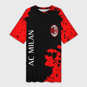 Платье-футболка 3D с принтом AC MILAN   МИЛАН ,  |  | ac | ac milan | acm | football | logo | milan | sport | клуб | лого | логотип | логотипы | милан | символ | символы | спорт | форма | футбол | футбольная | футбольный