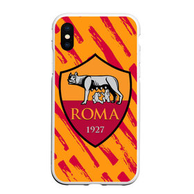 Чехол для iPhone XS Max матовый с принтом ROMA. , Силикон | Область печати: задняя сторона чехла, без боковых панелей | fc | football | football club | roma | sport | альба аудаче | итальянский футбольный клуб | рим | рома | спорт | уефа | униформа | фирменные цвета | фк | фк роман | фортитудо про рома | футбол | футбольный клуб