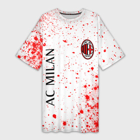 Платье-футболка 3D с принтом AC MILAN   МИЛАН ,  |  | ac | ac milan | acm | football | logo | milan | sport | клуб | лого | логотип | логотипы | милан | символ | символы | спорт | форма | футбол | футбольная | футбольный