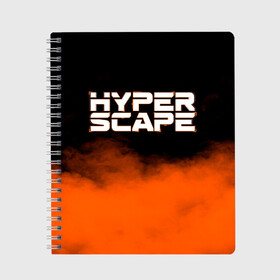 Тетрадь с принтом Hyper Scape , 100% бумага | 48 листов, плотность листов — 60 г/м2, плотность картонной обложки — 250 г/м2. Листы скреплены сбоку удобной пружинной спиралью. Уголки страниц и обложки скругленные. Цвет линий — светло-серый
 | Тематика изображения на принте: esport | games | hyper scape | twitch | игроки | игролюбители | игроманы | игры | киберспорт | королевская битва | корона | твич | хупер скайп | хупер скайпе