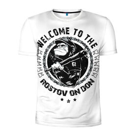 Мужская футболка 3D спортивная с принтом Welcome to the Rostov , 100% полиэстер с улучшенными характеристиками | приталенный силуэт, круглая горловина, широкие плечи, сужается к линии бедра | 