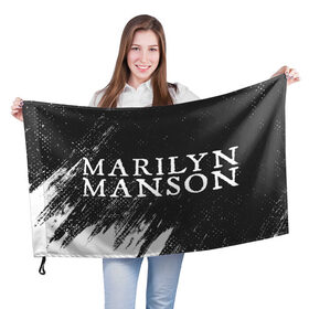 Флаг 3D с принтом MARILYN MANSON / М. МЭНСОН , 100% полиэстер | плотность ткани — 95 г/м2, размер — 67 х 109 см. Принт наносится с одной стороны | logo | manson | marilyn | music | rock | группа | лого | логотип | логотипы | менсон | мерилин | мерлин | музыка | мэнсон | мэрилин | рок | символ