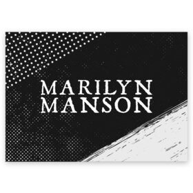 Поздравительная открытка с принтом MARILYN MANSON / М. МЭНСОН , 100% бумага | плотность бумаги 280 г/м2, матовая, на обратной стороне линовка и место для марки
 | logo | manson | marilyn | music | rock | группа | лого | логотип | логотипы | менсон | мерилин | мерлин | музыка | мэнсон | мэрилин | рок | символ