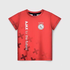 Детская футболка 3D с принтом Ajax Amsterdam , 100% гипоаллергенный полиэфир | прямой крой, круглый вырез горловины, длина до линии бедер, чуть спущенное плечо, ткань немного тянется | ajax | fc ajax | аякс | фк аякс | футбол