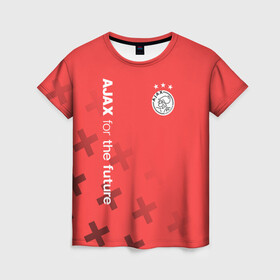 Женская футболка 3D с принтом Ajax Amsterdam , 100% полиэфир ( синтетическое хлопкоподобное полотно) | прямой крой, круглый вырез горловины, длина до линии бедер | ajax | fc ajax | аякс | фк аякс | футбол