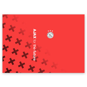 Поздравительная открытка с принтом Ajax Amsterdam , 100% бумага | плотность бумаги 280 г/м2, матовая, на обратной стороне линовка и место для марки
 | ajax | fc ajax | аякс | фк аякс | футбол