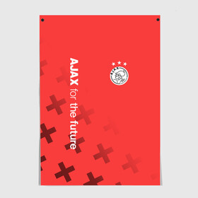 Постер с принтом Ajax Amsterdam , 100% бумага
 | бумага, плотность 150 мг. Матовая, но за счет высокого коэффициента гладкости имеет небольшой блеск и дает на свету блики, но в отличии от глянцевой бумаги не покрыта лаком | ajax | fc ajax | аякс | фк аякс | футбол