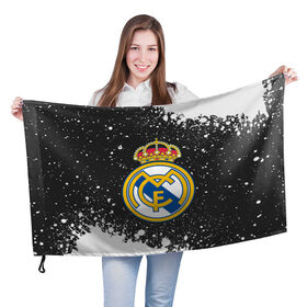 Флаг 3D с принтом REAL MADRID / РЕАЛ МАДРИД , 100% полиэстер | плотность ткани — 95 г/м2, размер — 67 х 109 см. Принт наносится с одной стороны | Тематика изображения на принте: football | logo | madrid | real | realmadrid | sport | клуб | лого | логотип | логотипы | мадрид | реал | реалмадрид | символ | символы | спорт | форма | футбол | футбольная