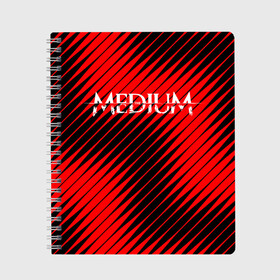 Тетрадь с принтом The medium , 100% бумага | 48 листов, плотность листов — 60 г/м2, плотность картонной обложки — 250 г/м2. Листы скреплены сбоку удобной пружинной спиралью. Уголки страниц и обложки скругленные. Цвет линий — светло-серый
 | esport | games | the medium | девушка медиум марианна | зе медиум | игроки | игролюбители | игроманы | игры | киберспорт | компьютерная игра | психологические ужасы