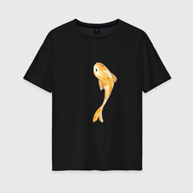 Женская футболка хлопок Oversize с принтом Карп кои , 100% хлопок | свободный крой, круглый ворот, спущенный рукав, длина до линии бедер
 | fish | illustration | koi | акварельная иллюстрация | карп кои | кои | рыба | рыбка
