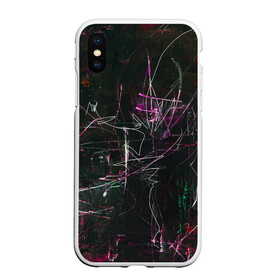 Чехол для iPhone XS Max матовый с принтом Doter , Силикон | Область печати: задняя сторона чехла, без боковых панелей | abstraction | lines | paint | spots | stains | абстракция | краска | линии | пятна | разводы