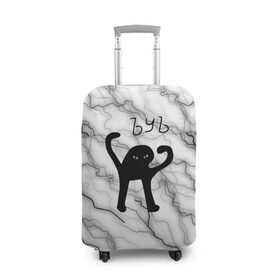Чехол для чемодана 3D с принтом КОТ ЪУЪ СЪУКА. , 86% полиэфир, 14% спандекс | двустороннее нанесение принта, прорези для ручек и колес | cat | mem | memes | интернет приколы | кот | мем | мем кот | ъуъ | ъуъ съука