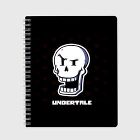 Тетрадь с принтом UNDERTALE , 100% бумага | 48 листов, плотность листов — 60 г/м2, плотность картонной обложки — 250 г/м2. Листы скреплены сбоку удобной пружинной спиралью. Уголки страниц и обложки скругленные. Цвет линий — светло-серый
 | sans | undertale | андертале | андертейл | игра | подземная история | подземная сказка | санс | ундертале