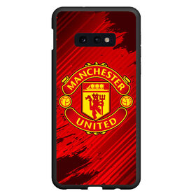 Чехол для Samsung S10E с принтом MANCHESTER UNITED , Силикон | Область печати: задняя сторона чехла, без боковых панелей | Тематика изображения на принте: club | footbal | logo | manchester | united | знак | клуб | лого | логотип | логотипы | манчестер | символ | символы | форма | футбол | футбольная | футбольный | юнайтед