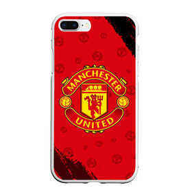 Чехол для iPhone 7Plus/8 Plus матовый с принтом MANCHESTER UNITED , Силикон | Область печати: задняя сторона чехла, без боковых панелей | Тематика изображения на принте: club | footbal | logo | manchester | united | знак | клуб | лого | логотип | логотипы | манчестер | символ | символы | форма | футбол | футбольная | футбольный | юнайтед