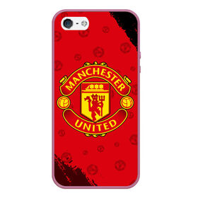 Чехол для iPhone 5/5S матовый с принтом MANCHESTER UNITED , Силикон | Область печати: задняя сторона чехла, без боковых панелей | Тематика изображения на принте: club | footbal | logo | manchester | united | знак | клуб | лого | логотип | логотипы | манчестер | символ | символы | форма | футбол | футбольная | футбольный | юнайтед