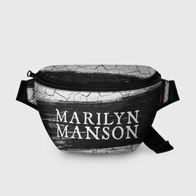 Поясная сумка 3D с принтом MARILYN MANSON / М. МЭНСОН , 100% полиэстер | плотная ткань, ремень с регулируемой длиной, внутри несколько карманов для мелочей, основное отделение и карман с обратной стороны сумки застегиваются на молнию | 
