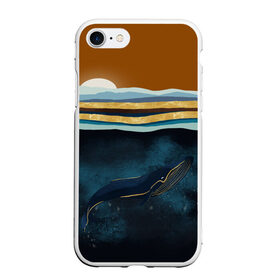 Чехол для iPhone 7/8 матовый с принтом Кит , Силикон | Область печати: задняя сторона чехла, без боковых панелей | Тематика изображения на принте: земля | кашалот | луна | медузы | море | морские | океан