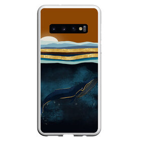Чехол для Samsung Galaxy S10 с принтом Кит , Силикон | Область печати: задняя сторона чехла, без боковых панелей | Тематика изображения на принте: земля | кашалот | луна | медузы | море | морские | океан