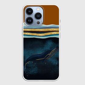 Чехол для iPhone 13 Pro с принтом Кит ,  |  | Тематика изображения на принте: земля | кашалот | луна | медузы | море | морские | океан