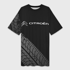 Платье-футболка 3D с принтом CITROEN ,  |  | citroen | авто | автомобиль | логотип | марка | машина | надпись | ситроен | текстура