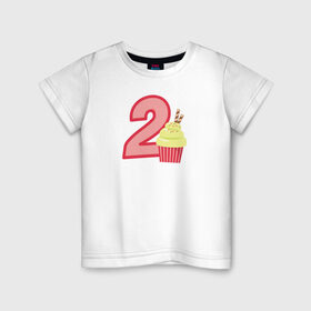 Детская футболка хлопок с принтом 2 годика , 100% хлопок | круглый вырез горловины, полуприлегающий силуэт, длина до линии бедер | 