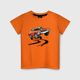 Детская футболка хлопок с принтом гоночная машина , 100% хлопок | круглый вырез горловины, полуприлегающий силуэт, длина до линии бедер | Тематика изображения на принте: hot wheels | гонка | гоночная машина | машины | спортивная машина