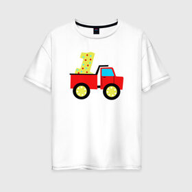 Женская футболка хлопок Oversize с принтом Один годик , 100% хлопок | свободный крой, круглый ворот, спущенный рукав, длина до линии бедер
 | будущие родители | день рождения | детские принты | детское | для детей | малыш