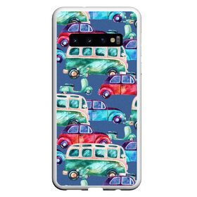Чехол для Samsung Galaxy S10 с принтом машины акварельные , Силикон | Область печати: задняя сторона чехла, без боковых панелей | Тематика изображения на принте: акварель | иллюстрация | машинки | машины | ретро